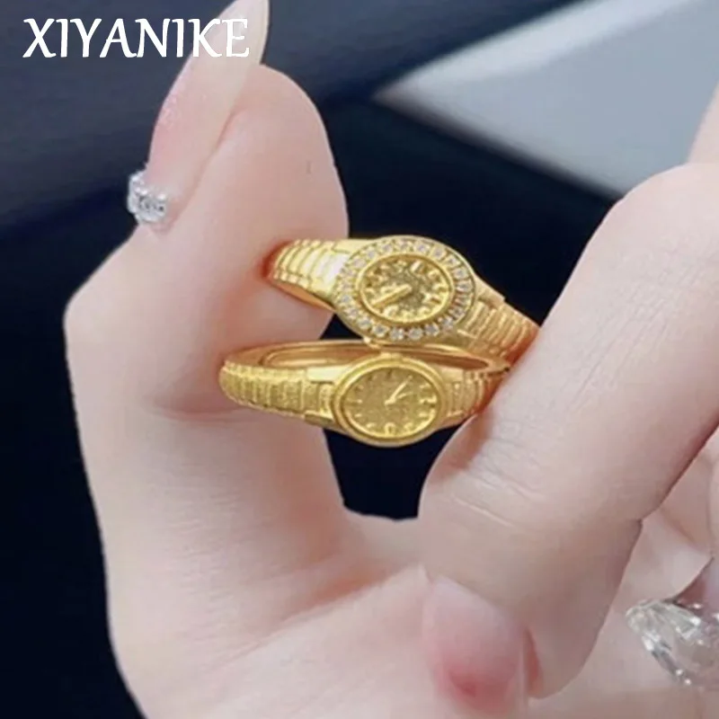 

Кольца XIYANIKE золотого цвета для женщин, девушек, модные новые украшения для влюбленных, подарок на день Святого Валентина, женские кольца