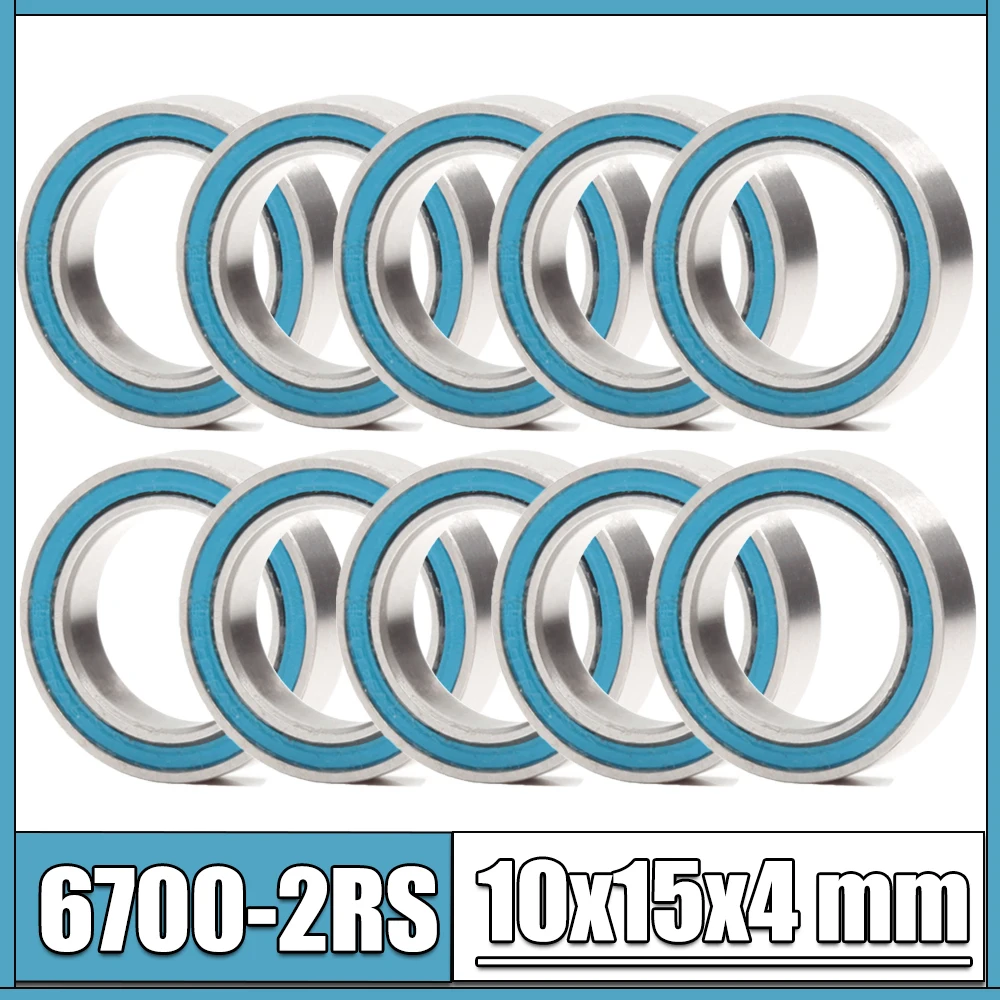 6700RS Bearing 10PCS 10x15x4 mm ABEC-3 Hobby Electric RC Car Truck 6700 RS 2RS Ball Bearings 6700-2RS Blue Sealed