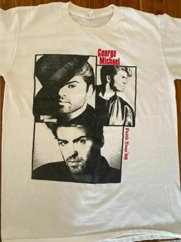Классическая белая футболка George Michael Faith Tour 88