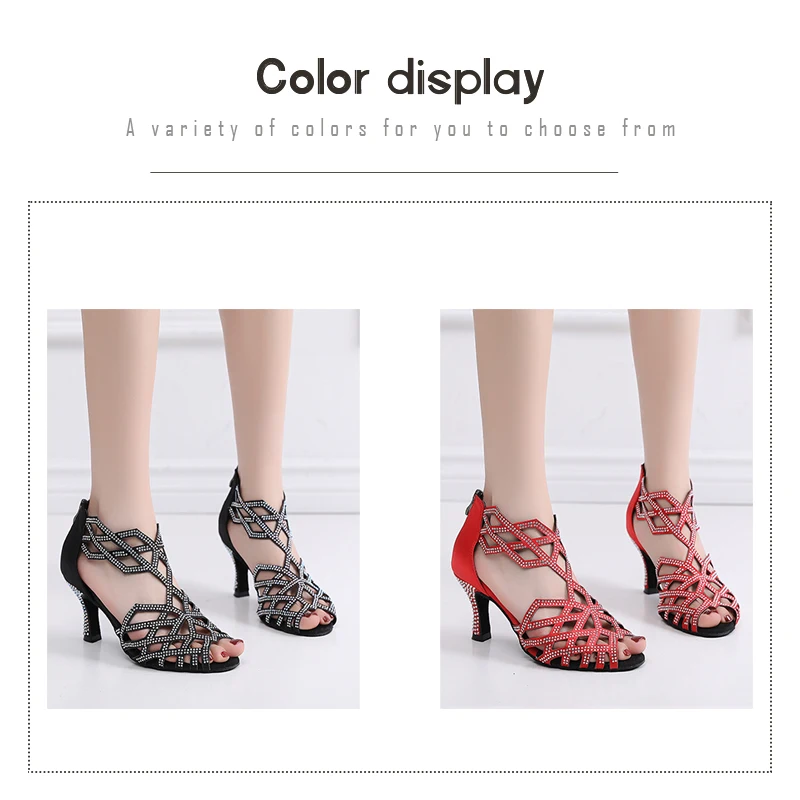 DKZSYIM Women fashion Salsa Sandals Ballroom dance shoes rhinestones Women Dancing Shoes Ladies Grils dance Sandals Indoor