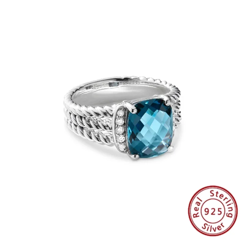 Новинка 2024 Серебро S925 пробы кольцо с драгоценным камнем минималистичный и модный