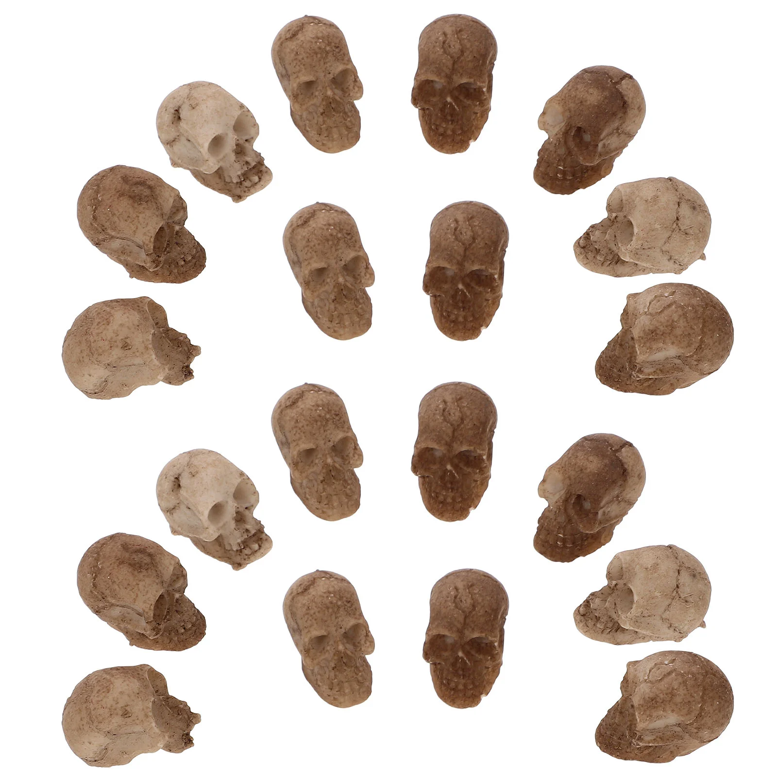 

20pcs Halloween Small Head Figurine Resin Head Craft Horror Tiny Head Decor