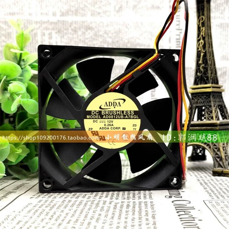 Новинка, оригинал, для ADDA AD0812UB-A7BGL 8025, 12 В, 0,26 А, 8 см, четырехпроводной охлаждающий вентилятор с контролем температуры PWM