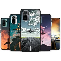 aircraft plane airplane phone case for redmi 10 9 9a 9c 9i k20 k30 pro k40 pro plus note 10 11 pro soft silicone