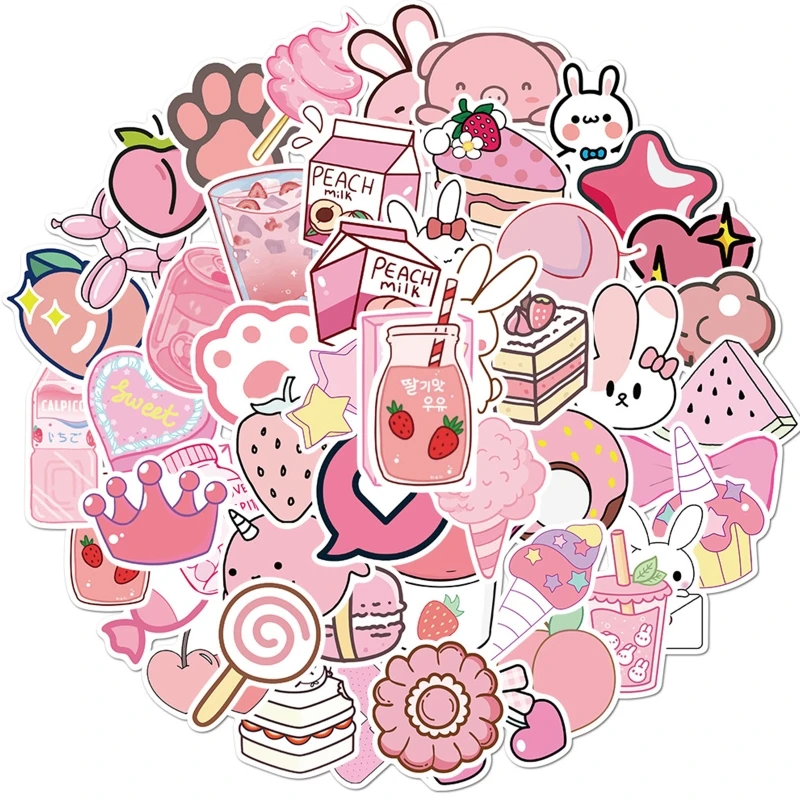 

50PCS Waterproof Stickers Refrigerator Sticker Skateboard Party Sticker Cartoon Sticker Repeat Paste Water Bottle Decors G2AE