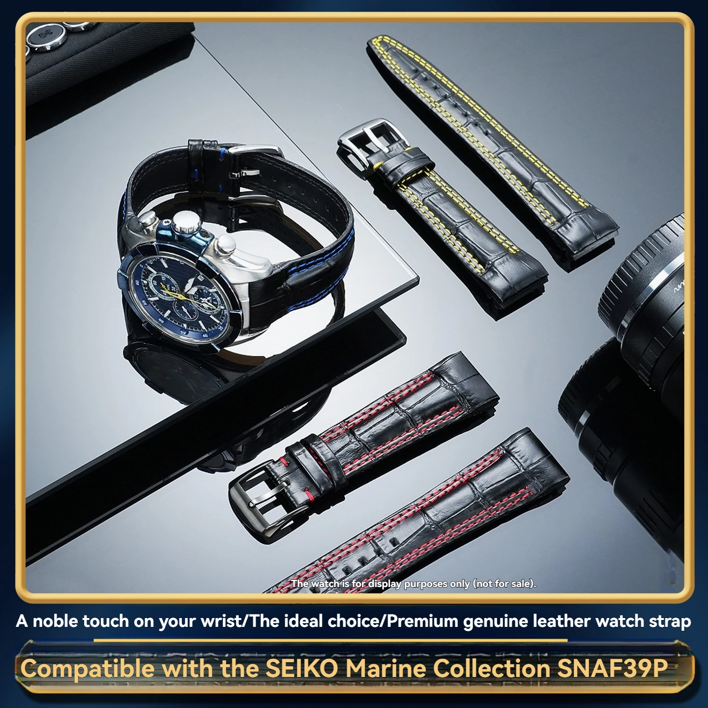 Ремешок для часов из натуральной кожи, подходит для морской серии SEIKO SNAF39P2 SNAF60P2, сменный ремешок из воловьей кожи, мужской, 22 мм. (art.: 3920dce420e29) - 3920dce420e29
