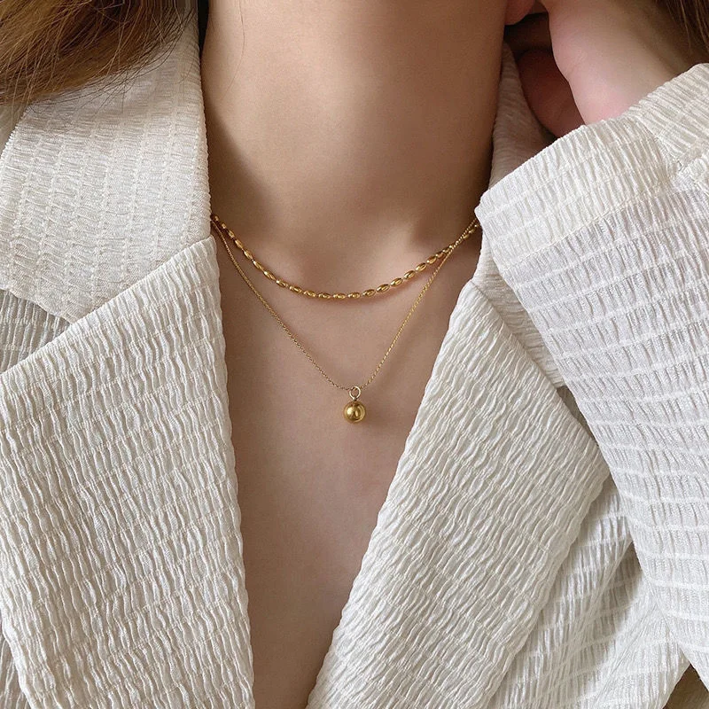 Золотой Цвет Шариковые Подвески Из Нержавеющей Стали 316L Женское Винтажное