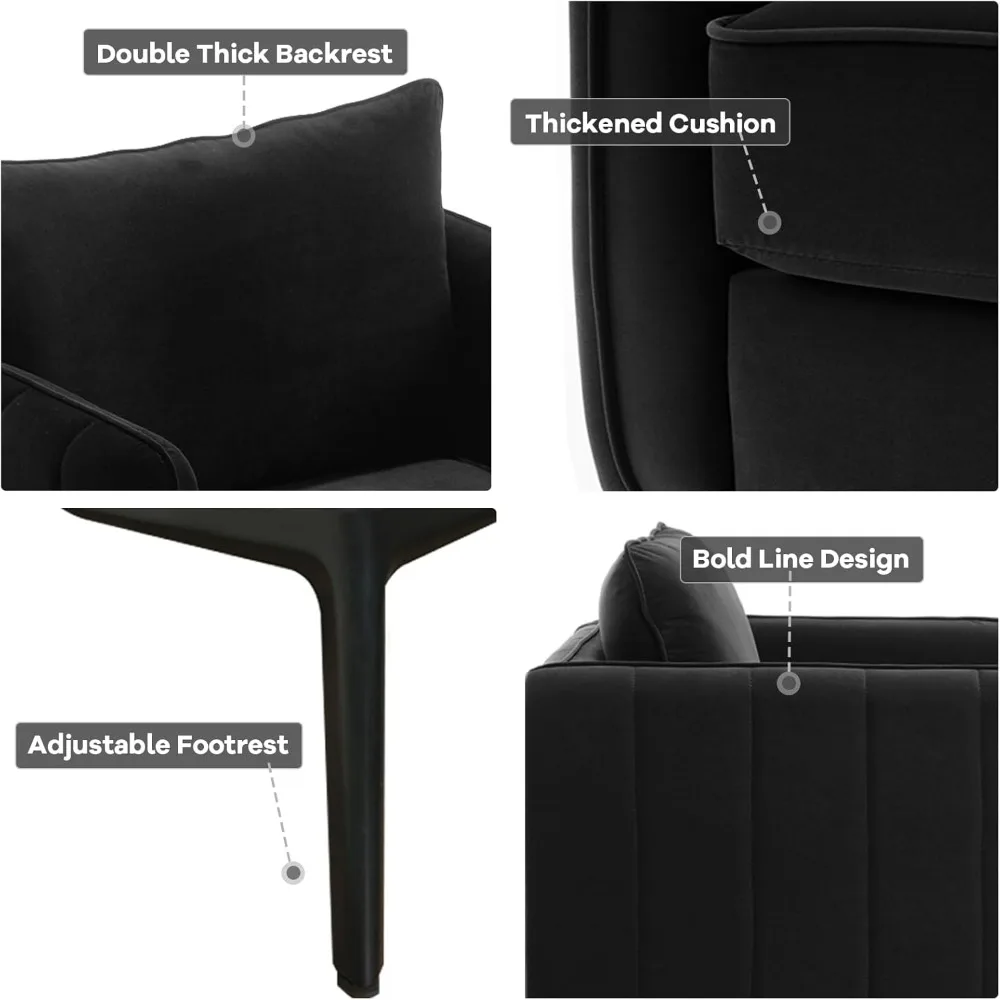 Набор стульев Black Accent 2 шт. стулья для гостиной с бархатной обивкой металлическими