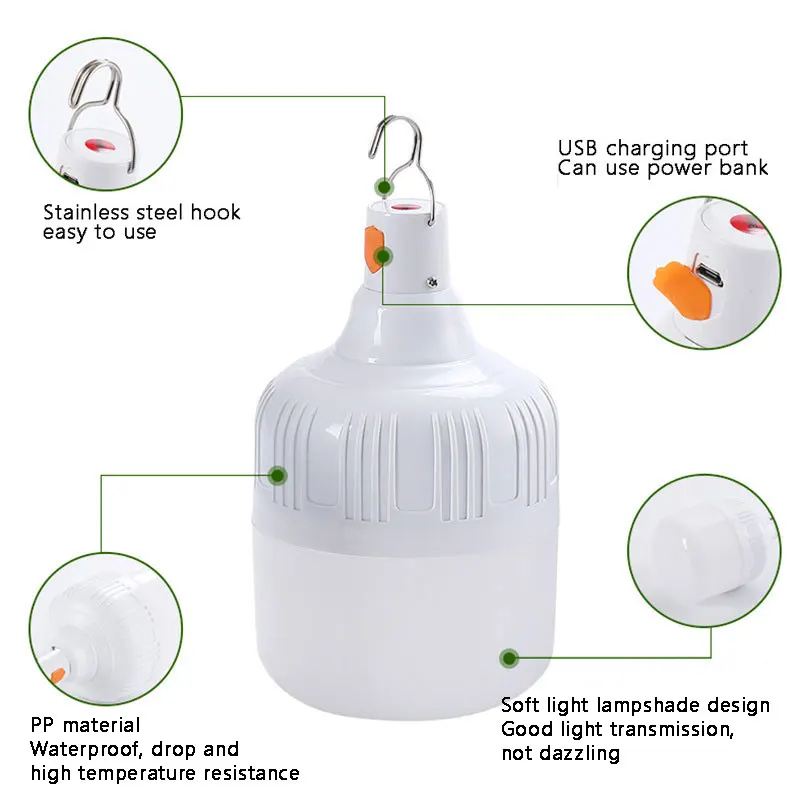 Уличная перезаряжаемая через USB мобисветодиодный ная лампа лампы аварийное