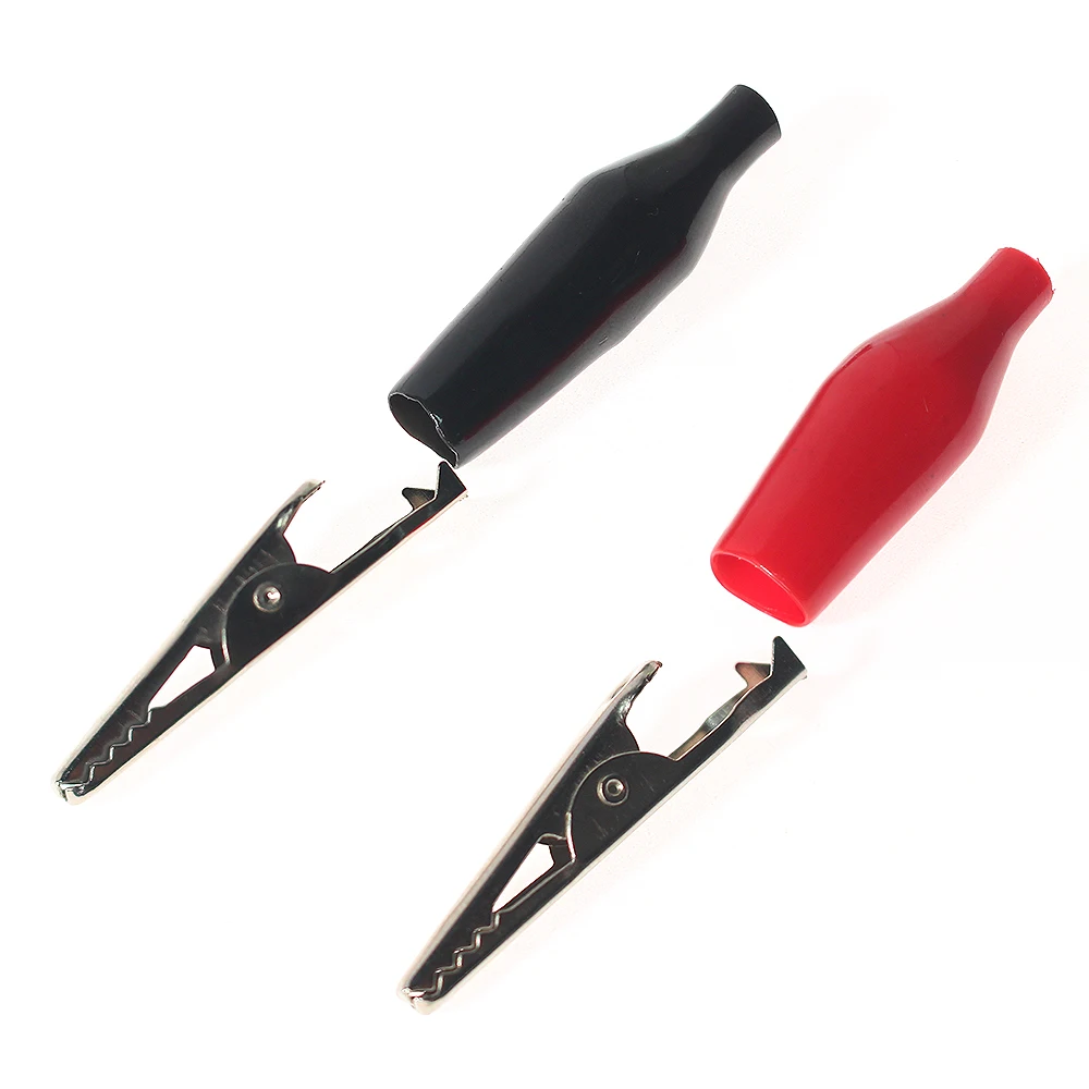 5 шт. изоляционный металлический зажим крокодил Электрический тест 24*28 мм 28*35 мм Красный Черный крокодил зажим