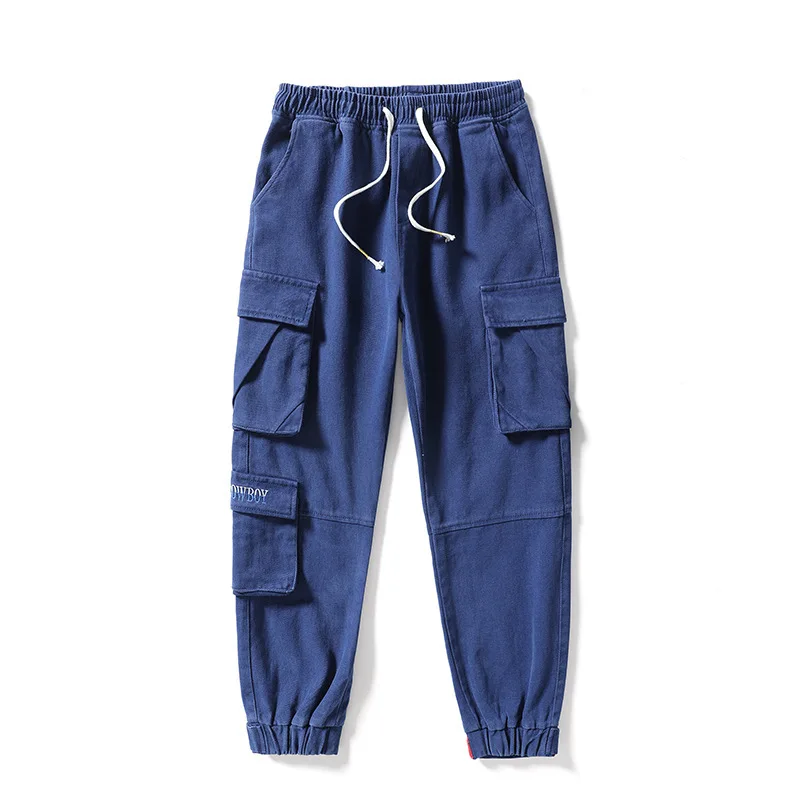 Мужские джинсы в стиле оверсайз, свободные укороченные брюки, джоггеры, джинсы, весна-осень