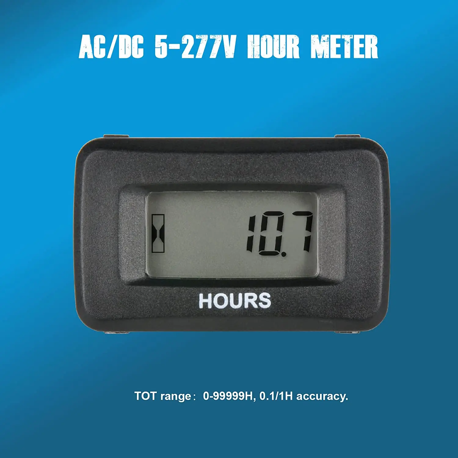 

Digital Hour Meter Kits AC/DC 5V-277V for Gasoline Compressor ATV Outboard Motor Golf Cart Forklift Snowblower Tractor Generator