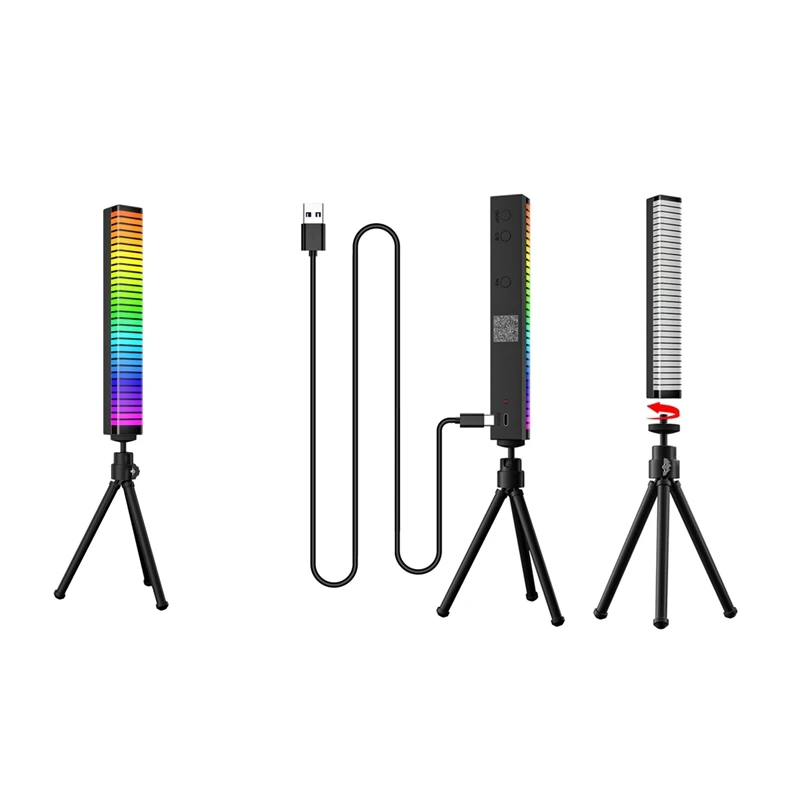 

3D Rgb Sound Control Rhythm Light Colorful Music Led Light Bar Decorative Light Suitable For Garage Desk