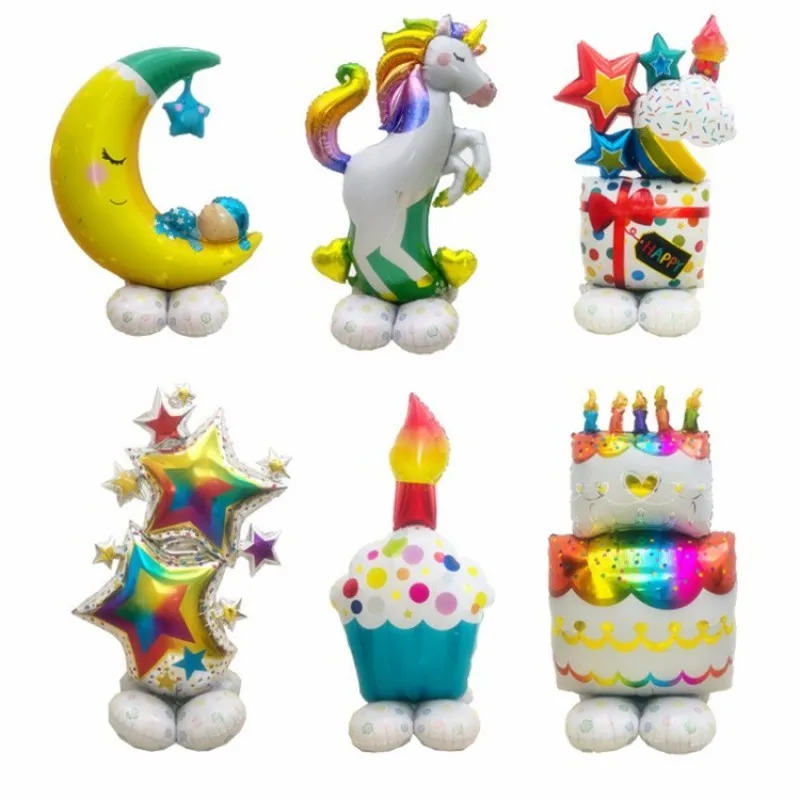

New Style Stand Up Stand Cake Standing Moon Aluminum Foil Balloon Birthday Party Decoration