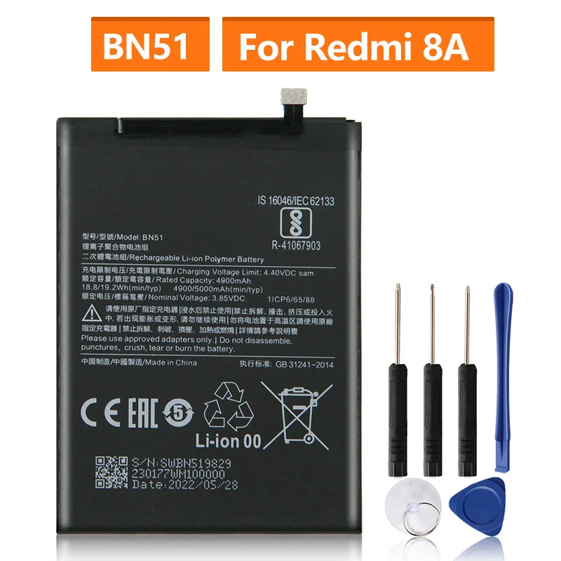 

Replacement Battery For Xiaomi Redmi 8 Redmi 8A Redmi8 BN51 Rechargeable Phone Battery 5000mAh