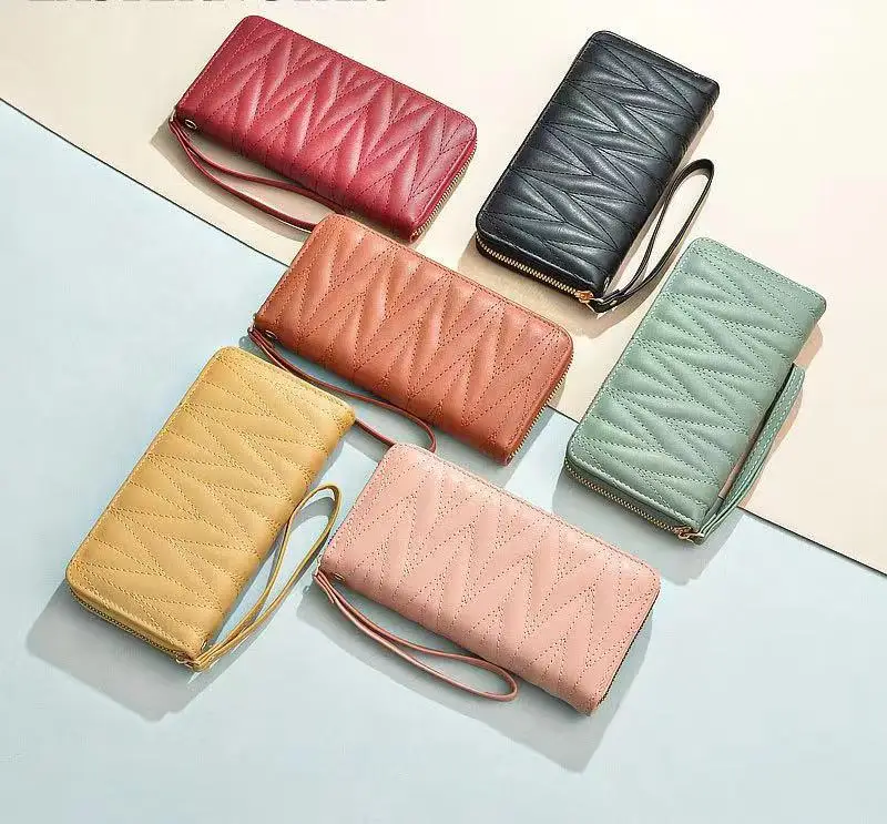 

Solid Color Ladies Long Cell Phone Bag Large Capacity Clutch Wallet 2022 New Fashion Trend Multifunctional Wallet