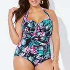 Купальник большого размера XXXXXL, бикини 2019, Женский Цельный купальник с принтом, бикини пуш-ап, пляжный купальный Монокини, купальник, купальники