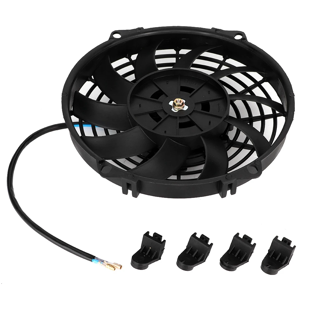 Universal Cooling Fan 12V 24V 80W 9inch Car Curved Blade Air Conditioner Condenser Electric Cooling Fan Radiator cooling fan
