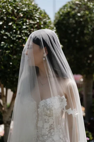 Двухуровневая свадебная фата, румяна, свадебная фата длиной до пола, свадебная фата с длинным вырезом по краям