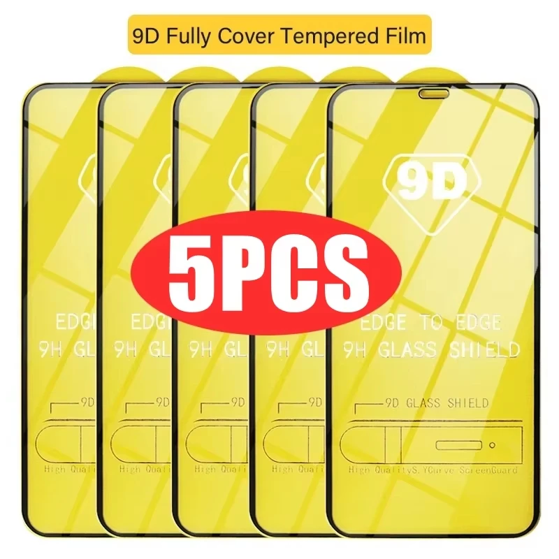 5 szt. Szkło ochronne 9D do iPhone 17 Air 16 16e 15 13 11 12 14 Pro Max 7 8 Plus Folia ochronna na ekran do iPhone XR XS MAX Hartowane