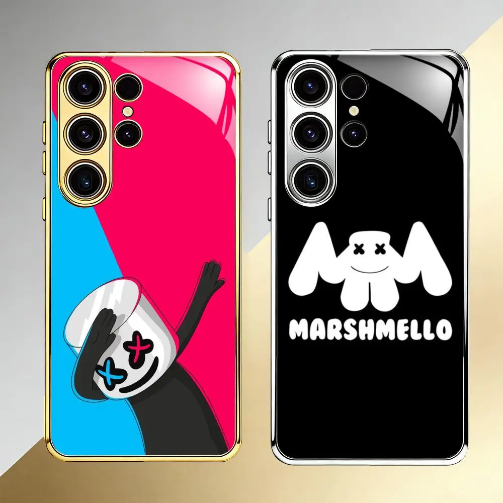 Фото Горячая новинка: Роскошный чехол M-Marshmeloes для Samsung S26 S25 S24 S23 S22 S21 Plus Ultra FE Edge из гальванизированного стекла №4