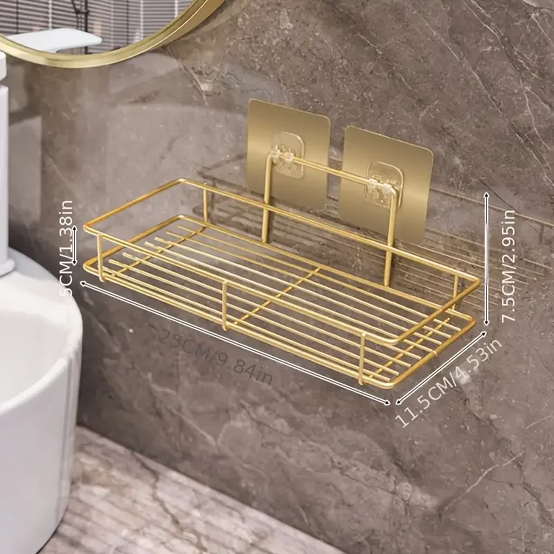 

Золотая настенная полка для ванной комнаты