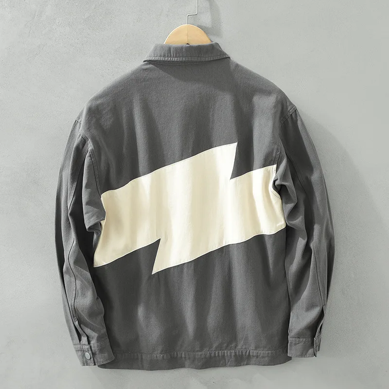 Мужская хлопковая рубашка с длинным рукавом Повседневная Свободная винтажная