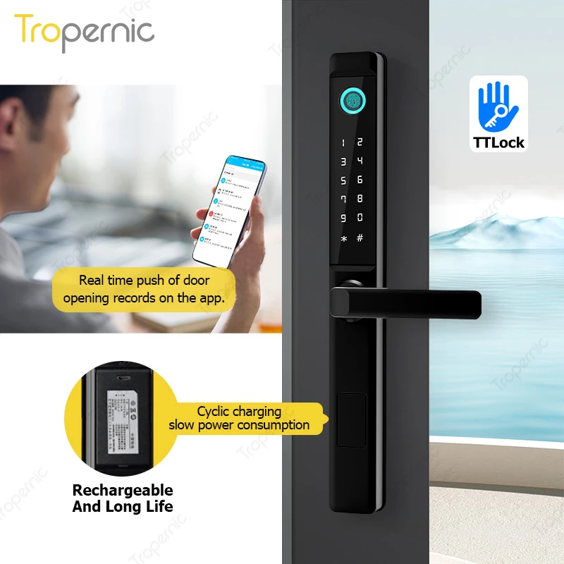 Водонепроницаемый биометрический Wi-Fi Мобильный App Smart TTlock отпечаток пальца