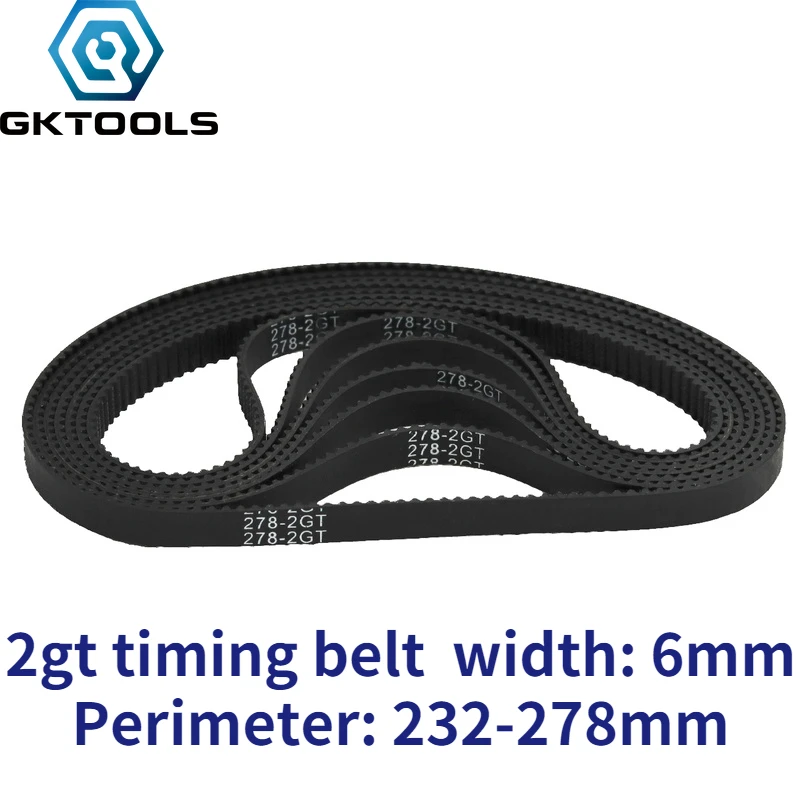

Резиновый ремень ГРМ GKTOOLS 2GT 6мм 232-278 мм