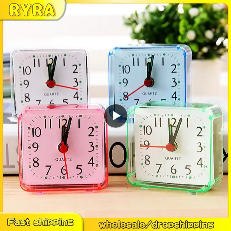 Small Bedside Wake Up Clocks Batteries Alarm Bedroom Desk De