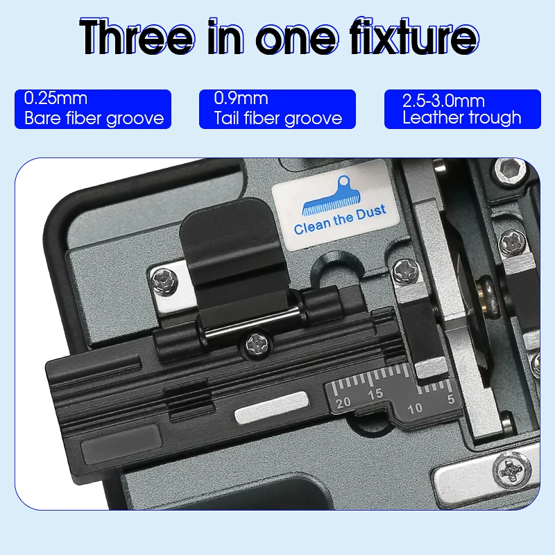 AUA-X3 High Precision Fiber Cleaver FTTH Cable Fiber Optic Cutting Knife Tools Cutter Three-in-one Clamp Slot 24 Surface Blade