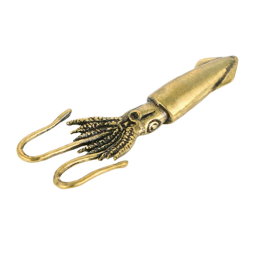 

Brass Animal Figurine Squid Cuttlefish Sculpture Statue Decor Model Decoration Wealth Sea Octopus Pet Mini Tea Lucky Chinese