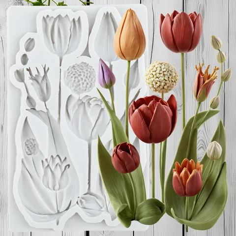 Силиконовые формы для цветов тюльпана