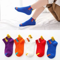 five pairs boys girls sock cotton 2022 spring autumn breathable%c2%a0sports school short boat socks%c2%a0for children