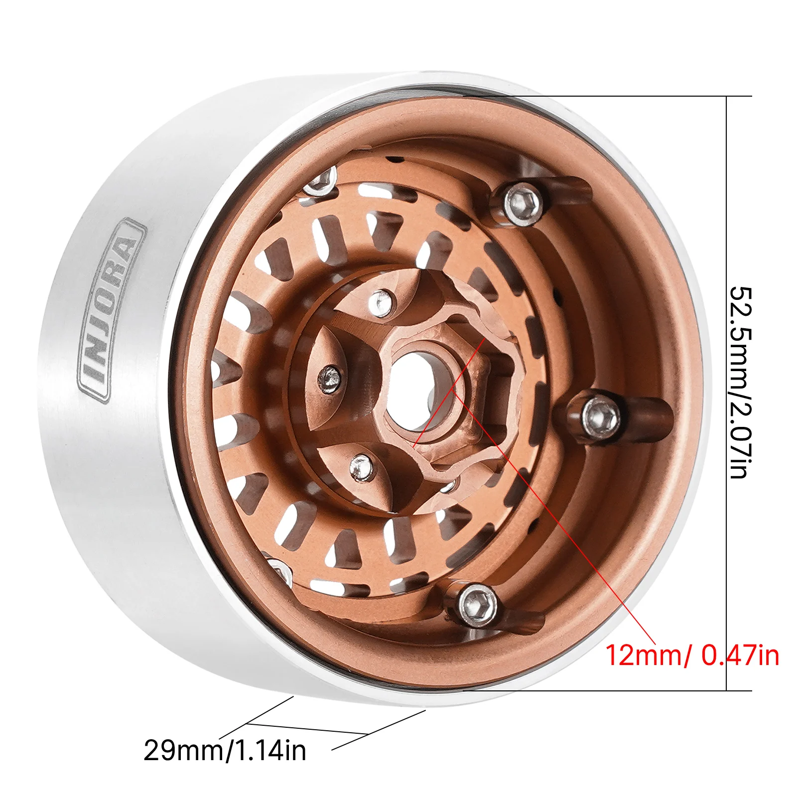 Алюминиевый обод колеса 1 9 дюйма Beadlock-10 мм офсет для 1/10 RC Crawler TRX4 SCX10 VS4-10 Gen8 (W1960)