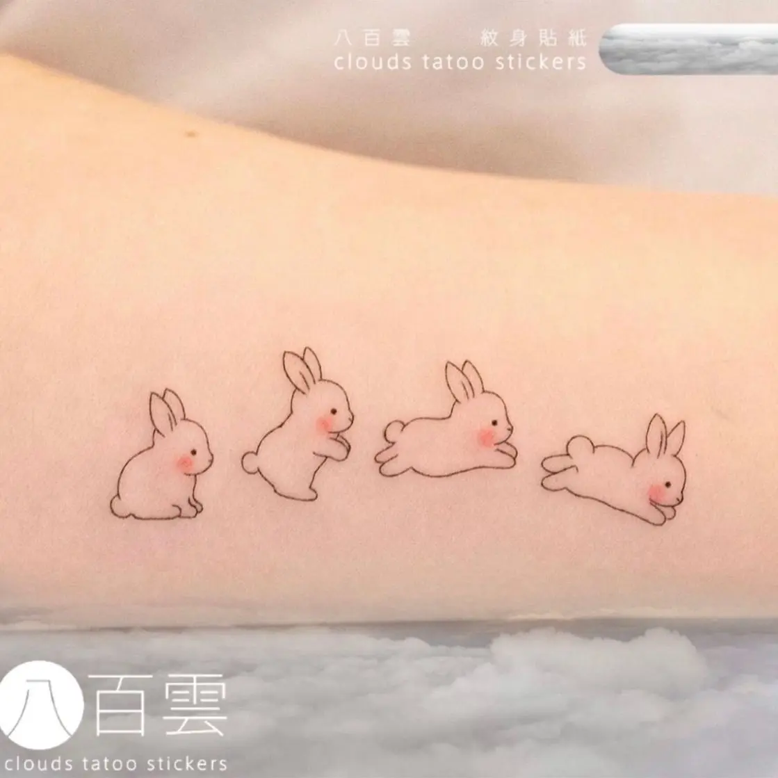 

Cute Cartoon Girl Heart Bunny Animal Pattern Tattoo Sticker Fake Tattoos Art Tatoo Festival Hotwife Stickers Temporary Tattoos
