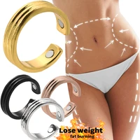 weight loss magnetic therapy ring slimming fat burning slimming body finger rings metal touch acupoint health care jewelry