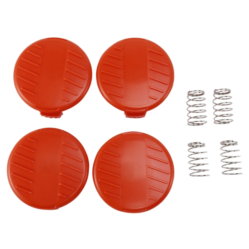 

8-Pack RC-100-P Replacement Spool Cap Covers And Spring For Black-Decker AFS Trimmer GH600 NST2018 CST2000