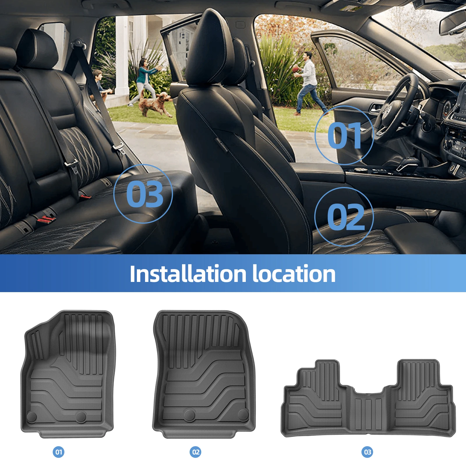 Для Nissan Rogue 2021-2025 TPE 3D автомобильные коврики аксессуары для багажника черные (не