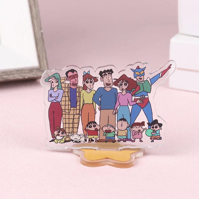 

10 см Аниме Crayon Shin-chan семейная групповая фотография кавайная фигурка акриловые стоячие пластины модель украшения-игрушки подарки