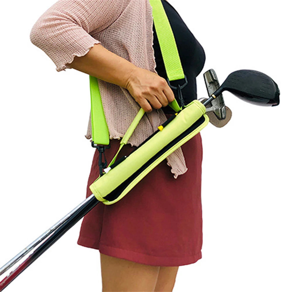 Portable Golf Club Carrier Bag Can Hold 3-5 Clubs Adjustable Shoulder Strap Golf Crossbody Nylon Travel Bag 30.5*7.5cm THANKSLEE