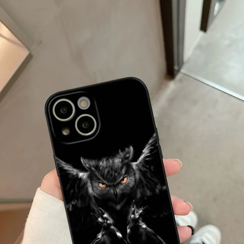 cool Owl animal Phone Case FOR IPhone 14 13 11 12 Pro 8 7 Plus X 13 Pro MAX XR XS MINI Black Covers