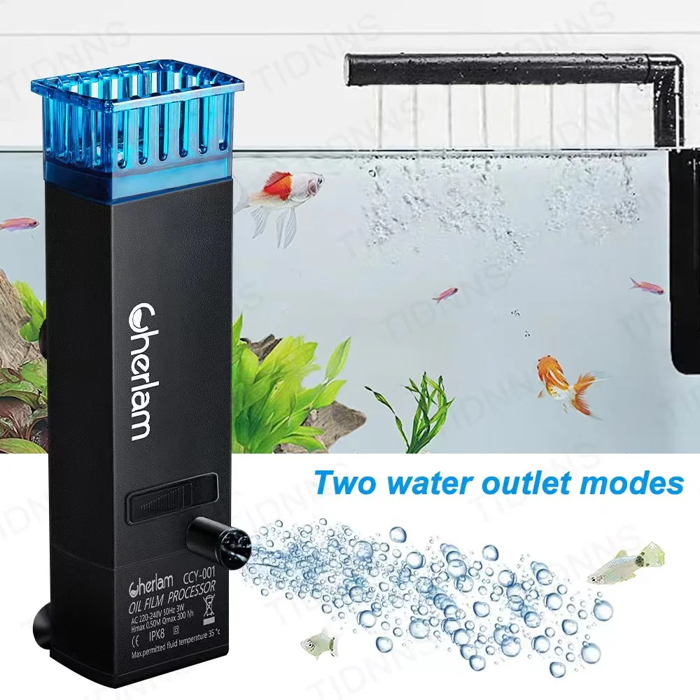

Mute Auto Oil Film Processor Remove Tool for Fish Tank Water Filtration Mini Aquarium Surface Oil Skimmer Filter 220-240V 3W