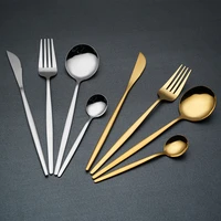 1pcs cutlery flatware set stainless steel silverware set service for 6 portable tableware knife fork spoon dishwasher safe