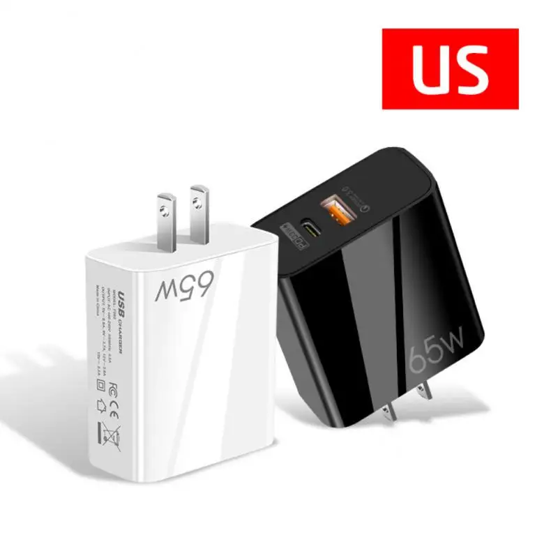 

For Macbook Iphone 13 12 Max Xiaomi Samsung Tablet Laptop Fast Charger 65w Gan Pd Charger Qc 3.0 Eu Us Uk Plugs Adapter 65w