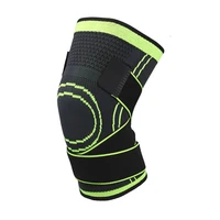 sports compression knee support brace patella protector knitted silicone spring leg pads for cycling running basketball football