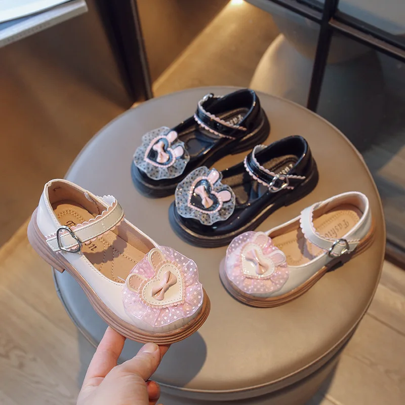 

Кожаные туфли для девочек, милые детские туфли на плоской подошве с бантом, модные удобные повседневные модельные туфли мэри джейн с мягкой подошвой, весна 2023