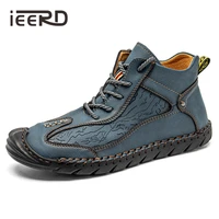 handmade leather casual shoes men breathable work shoe retro soft leather shoes hot sale man footwear