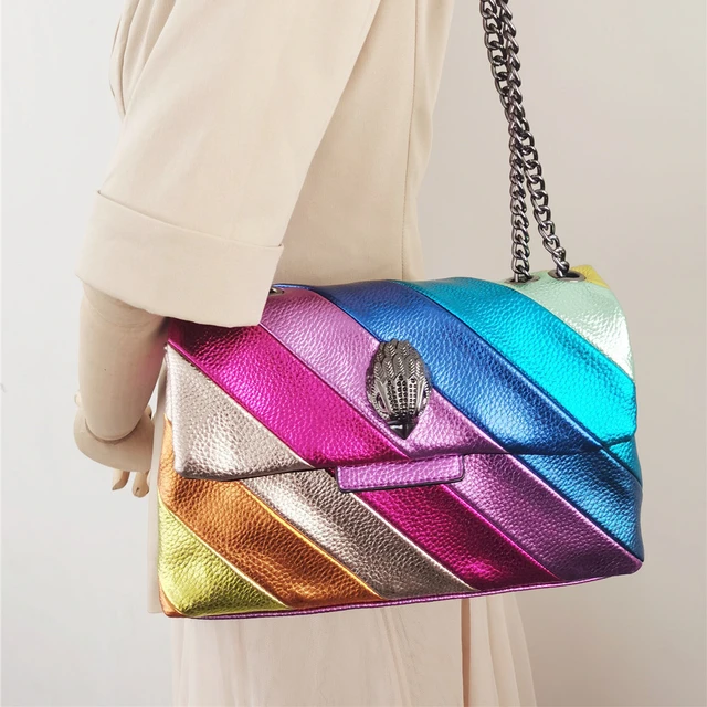 Kurt G London Multi-Coloured Patchwork Crossbody Bags For Women UK Brand Designer Fashion Trend Handbag Leather Shoulder Bag 1
