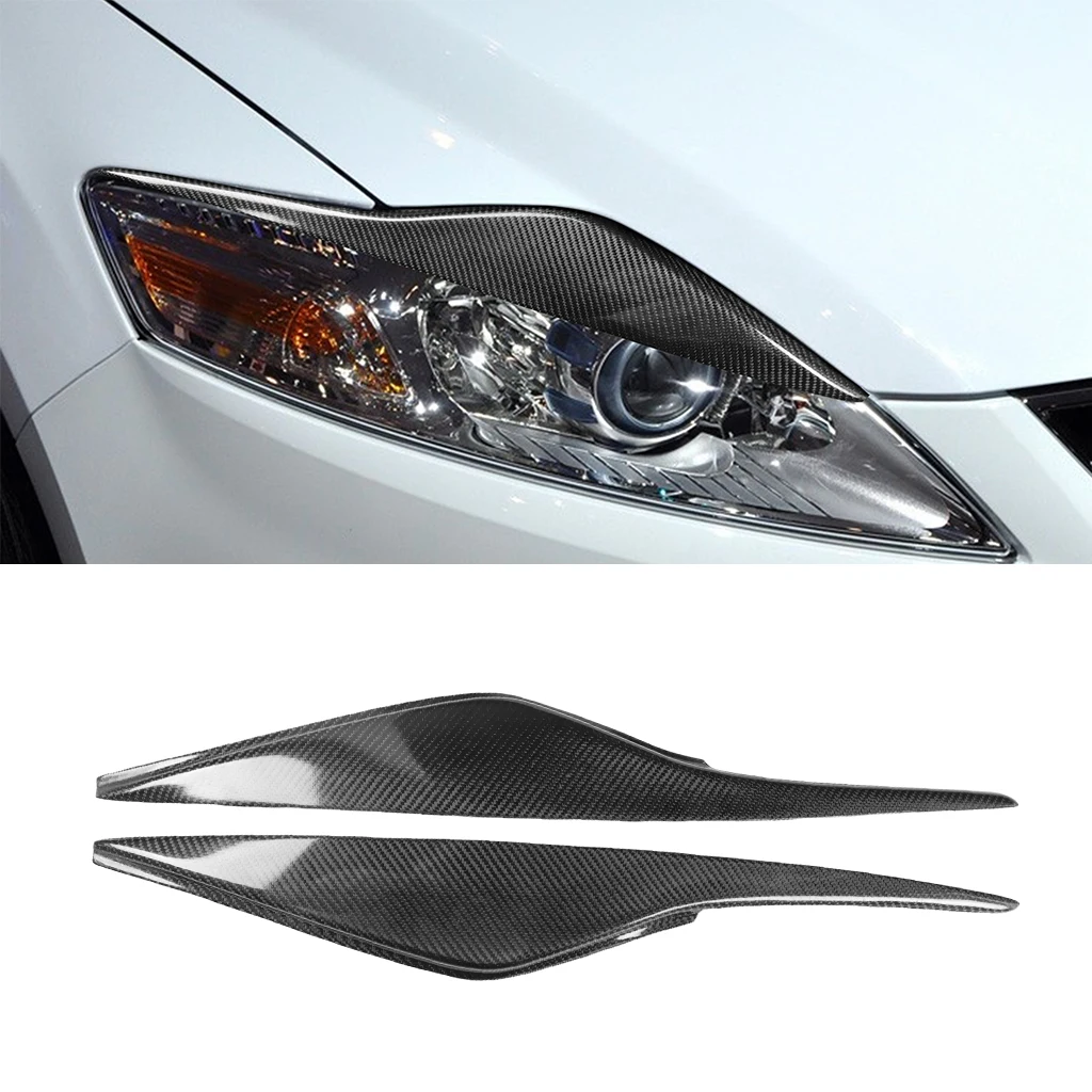 

2 Pcs Carbon Fiber Headlights Eyebrow Eyelids Trim Cover For Ford Mondeo MK4 2007 2008 2009 2010 2011 2012 2013